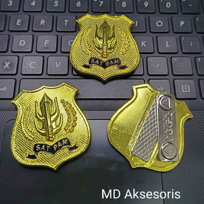 Pin Kewenangan Satpam Gold Magnet Pin Satpam Security Gold Magnet Pin Satpam Magnet