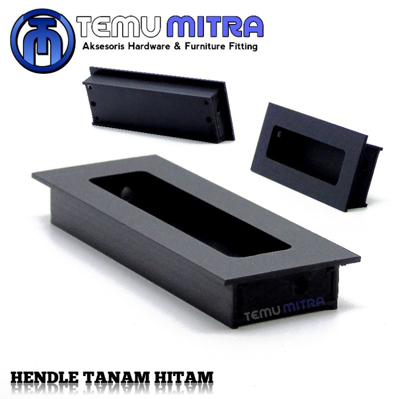 Handle tanam tarikan laci alumunium B35 HITAM Premium