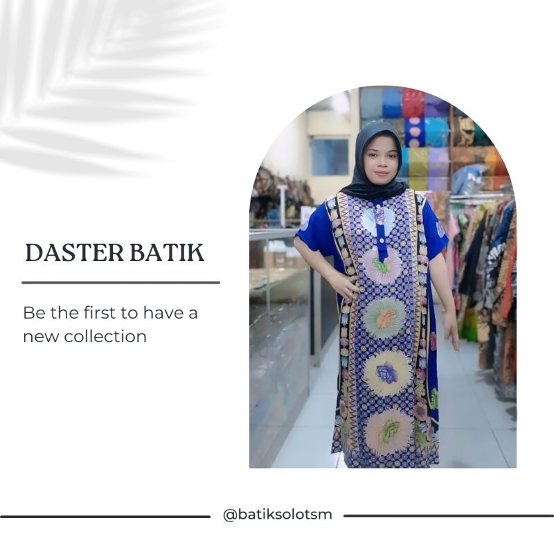 Daster Batik Lengan Pendek Biru Kekinian