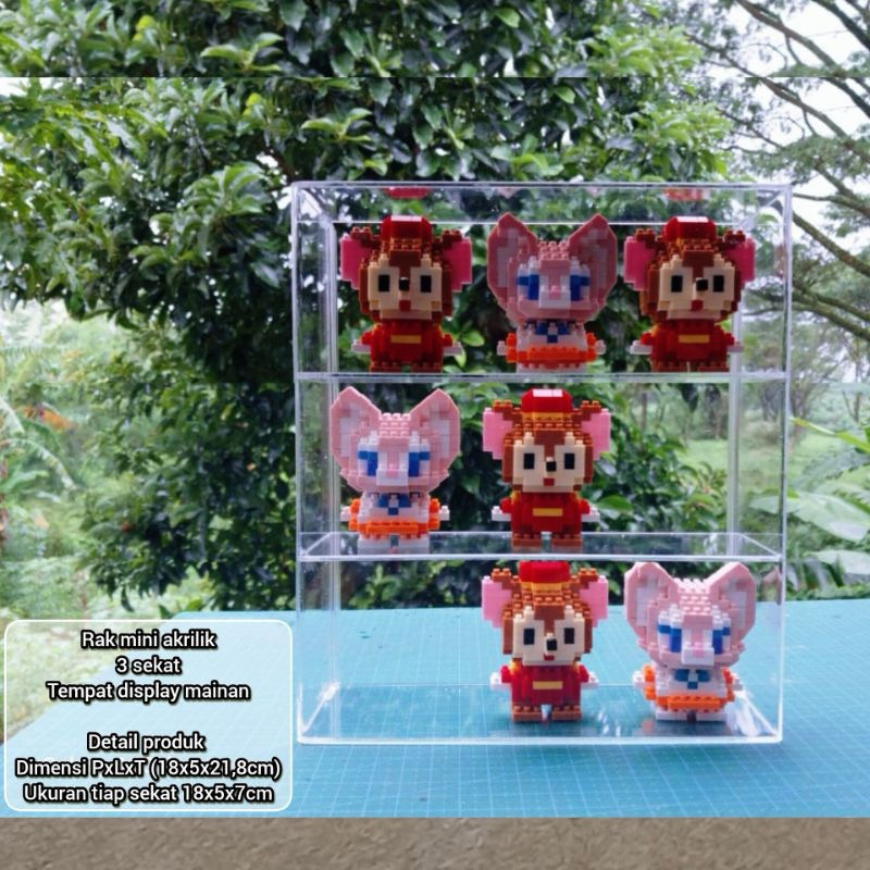 rak akrilik Display Nano Bricks Akrilik Mini(HANYA RAK SAJA) /Rak Serbaguna