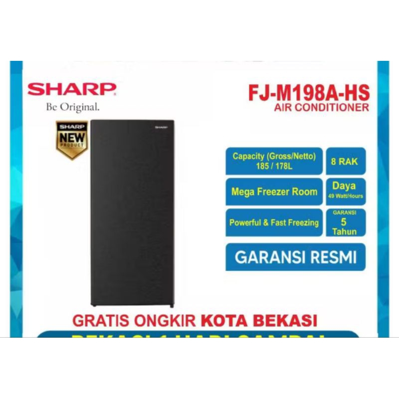 freezer es batu Sharp FJ-M198A HS/ freezer Sharp es batu 8 rak
