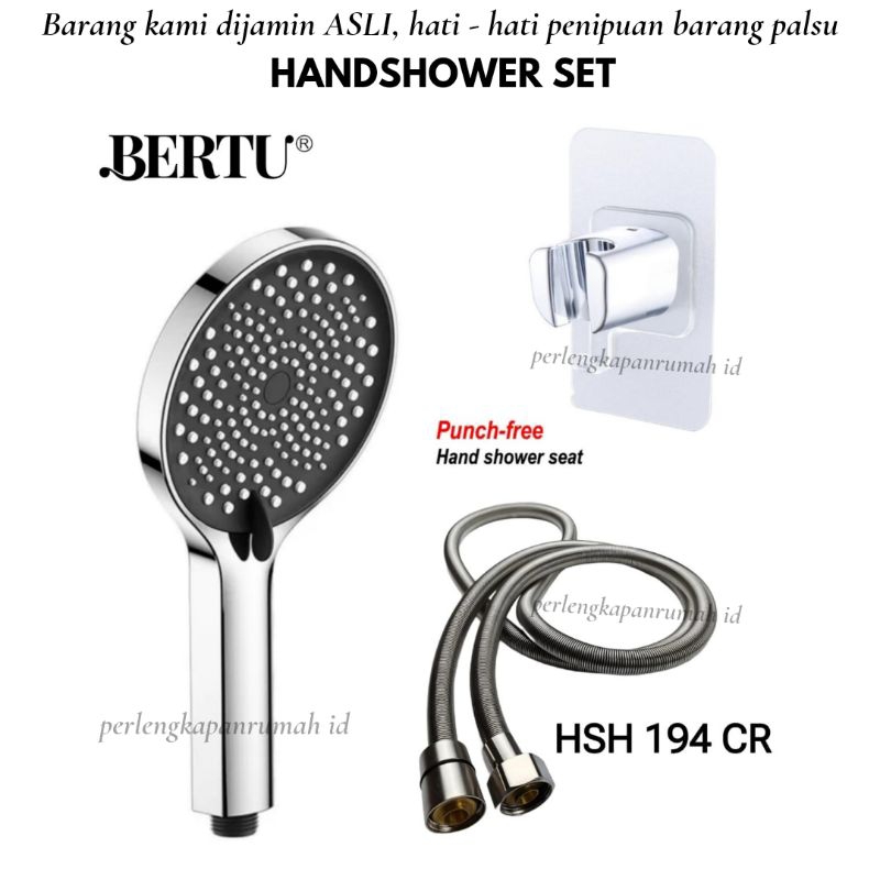 SHOWER SET HANDSHOWER MANDI HAND HEAD KEPALA AIR PLASTIK 3 MODE RAIN SPRAY ABS FLEKSIBEL HOSE STAINL