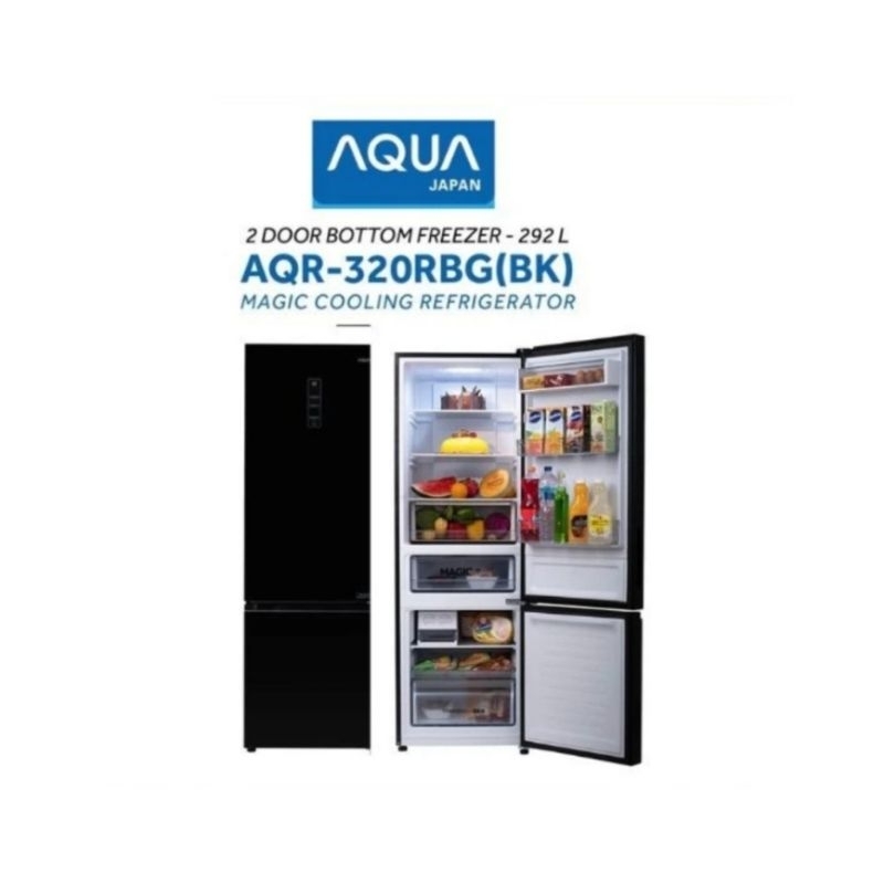 Kulkas Aqua Freezer Bawah AQR 320RBG (BK)