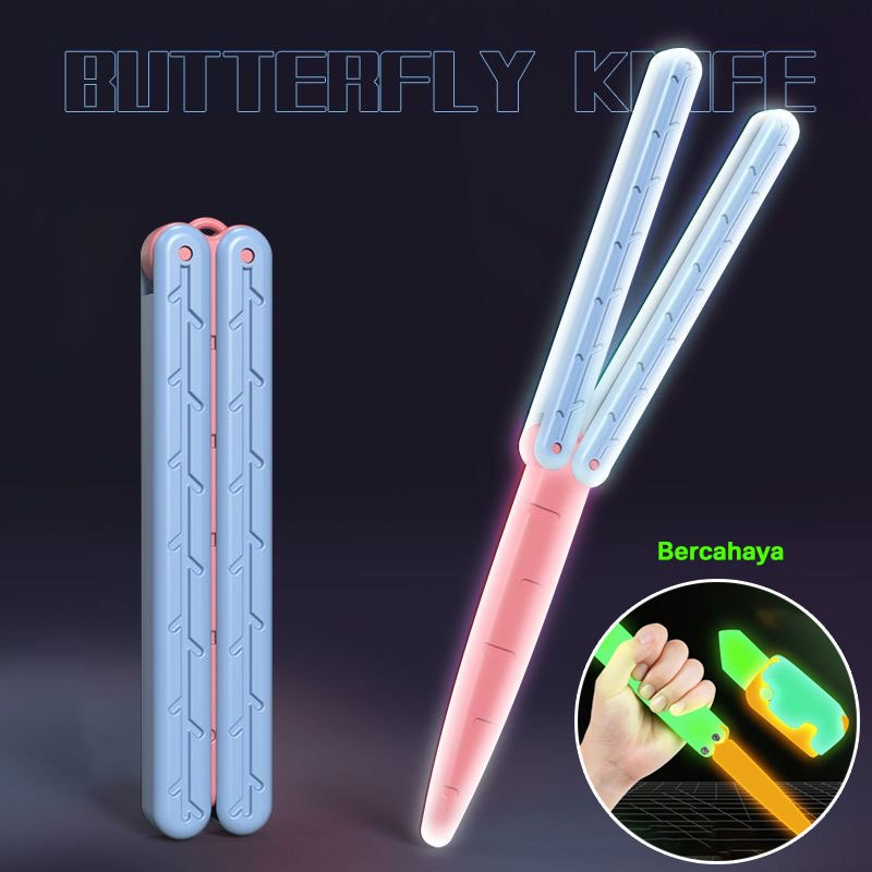 POPOCOLA☂Gravitasi 3D Pisau Kupu-kupu Mainan/Mainan Anak-anak/3D Cetakan Pisau Lobak Mainan/Mainan B