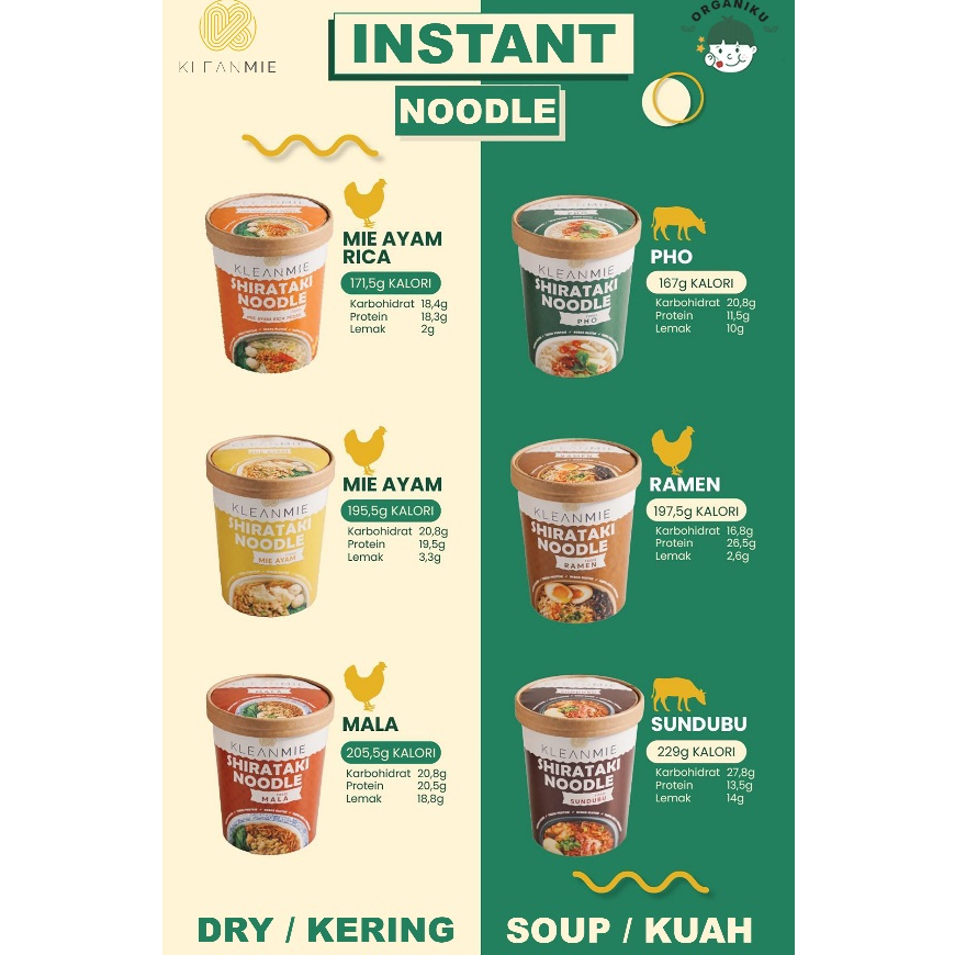 

Klean Mie Shirataki Instant Noodle