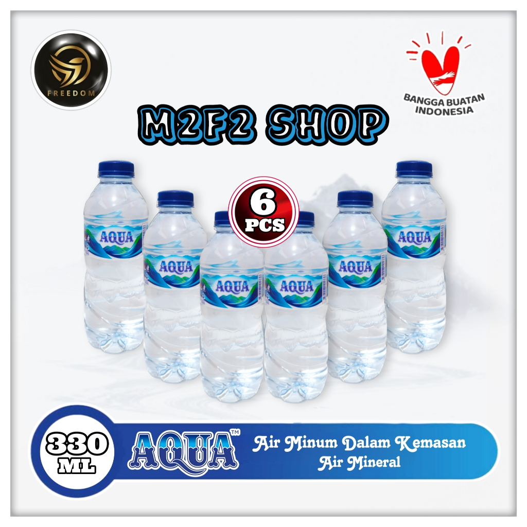 Air Mineral Aqua Botol Mini Pet - 330 ml (Kemasan 6 Pcs)