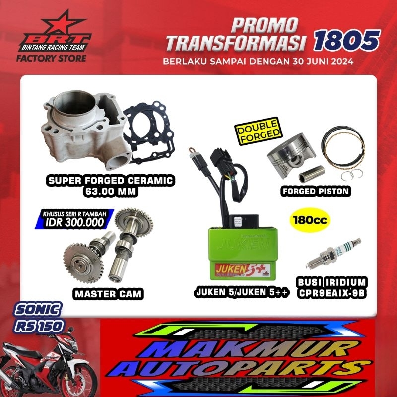 Promo Paket Bore Up Sonic FI CBR 150 R LED CB 150 R Blok seher - Cam Seri S - BINTANG RACING TEAM BR