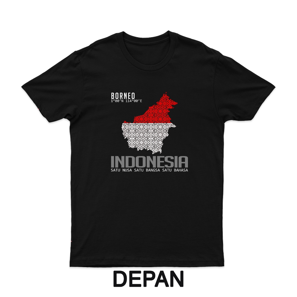 Baju Kaos Dayak - Borneo Indonesia Motif Dayak | Hitam | Mayar