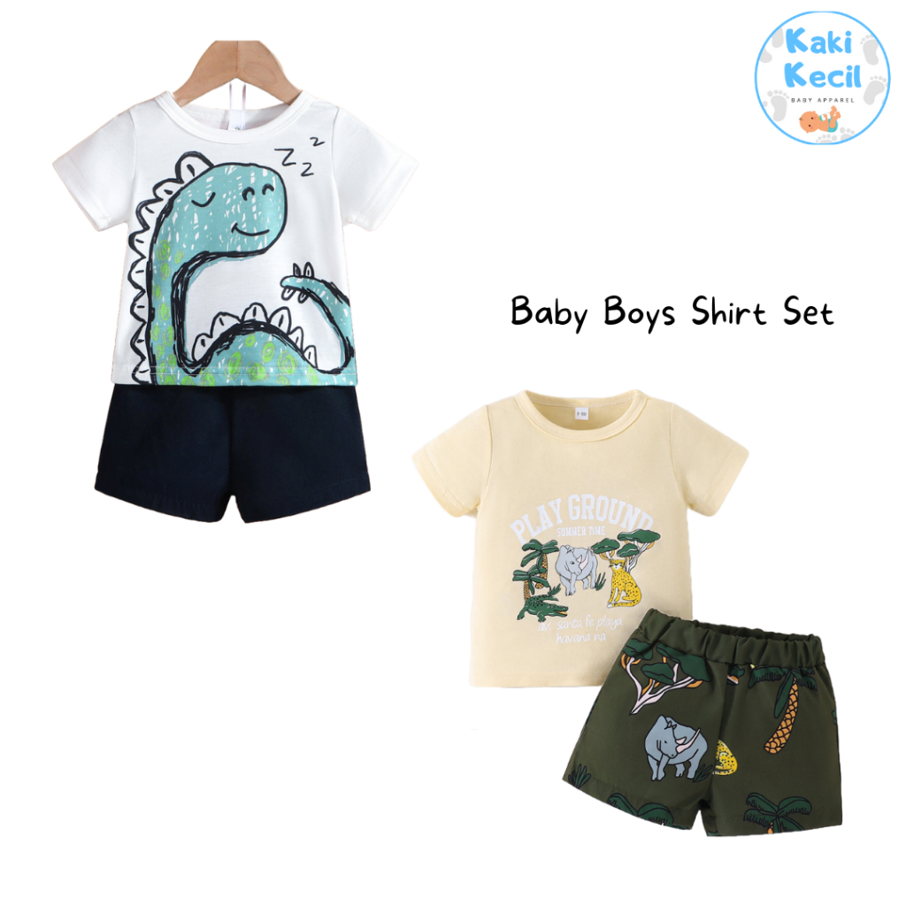 KAKIKECIL - Baby Boy Shirt Set KIDS TALES | Setelan Kaos dan Celana Bayi