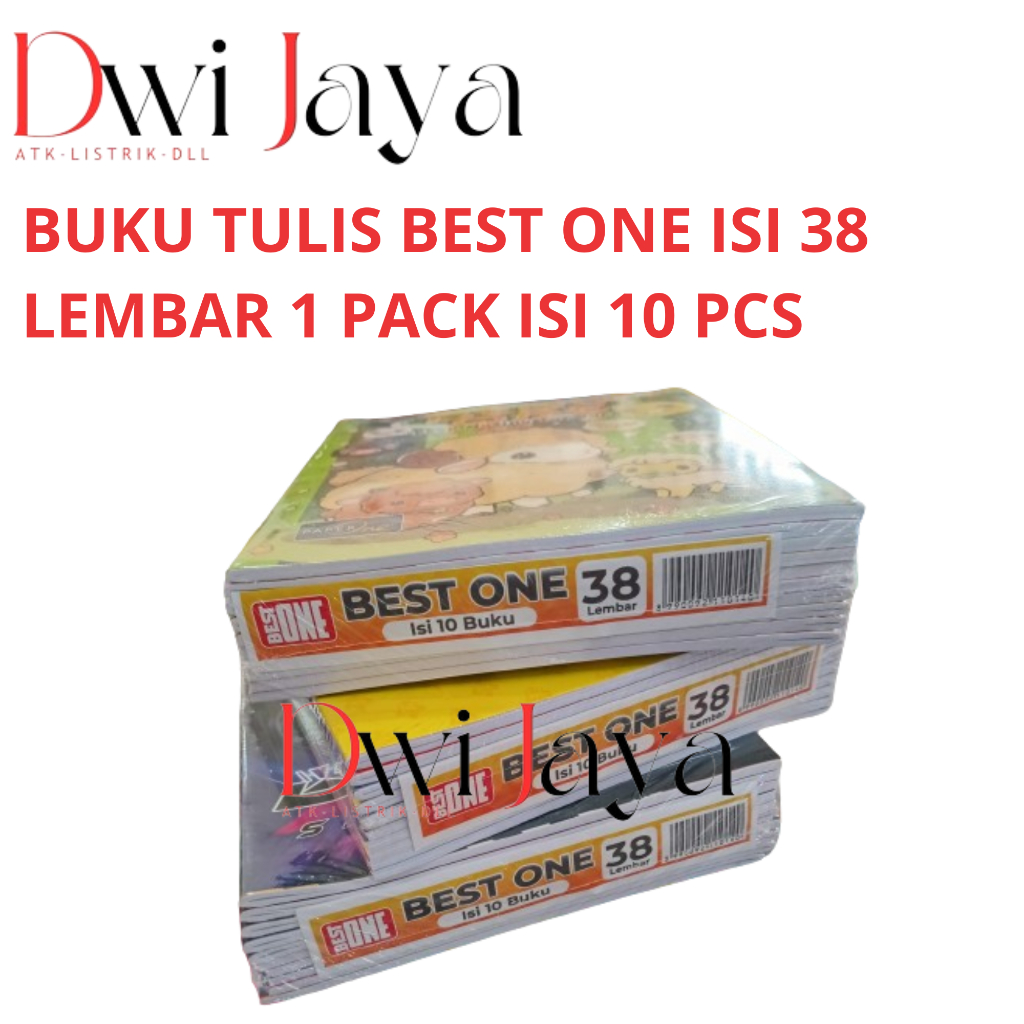

PACK / PROMO BUKU TULIS BEST ONE ISI 38 LEMBAR \ 1 PACK ISI 10 PCS