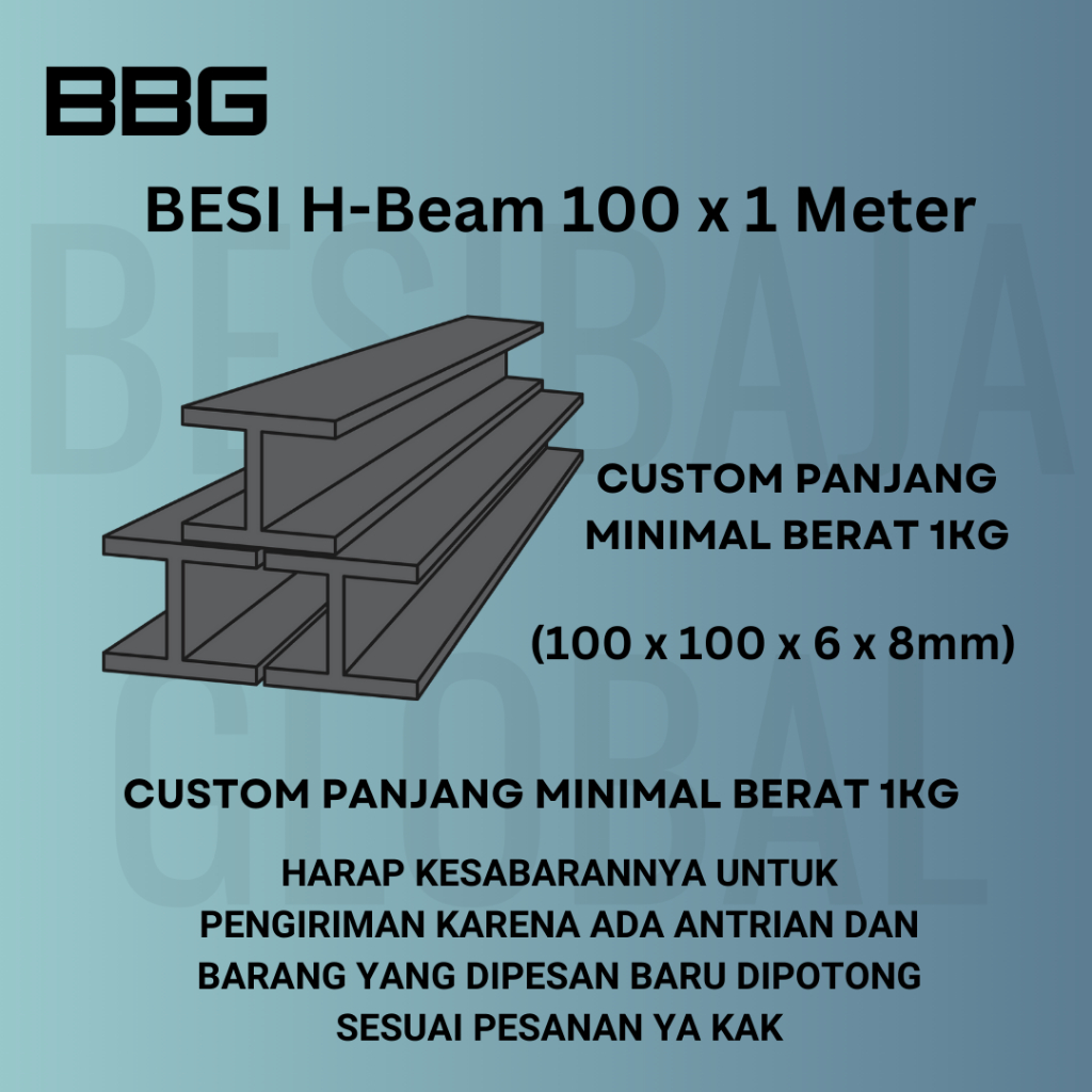 BESI H-BEAM 100 x 1M