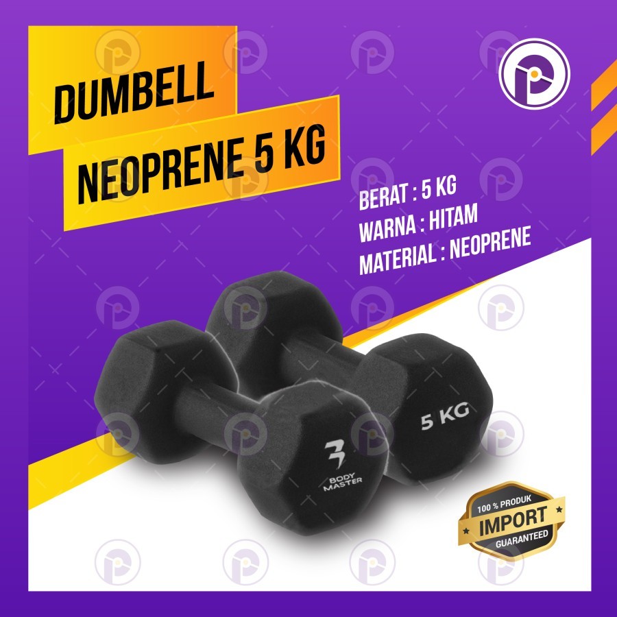 Dumbell 5KG Neoprene Barbel Mini Dumble Warna Kecil Karet Dambel 5 KG