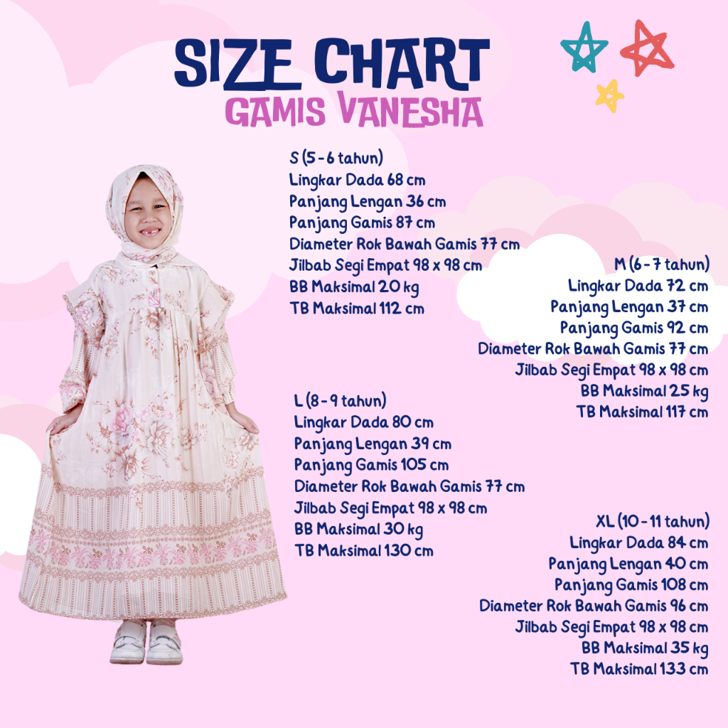 FAST DELIVERY Dungdungkids Gamis Anak Vanesha Ceruty Motif Bunga Plisket Free Jilbab Segi Empat 5 -