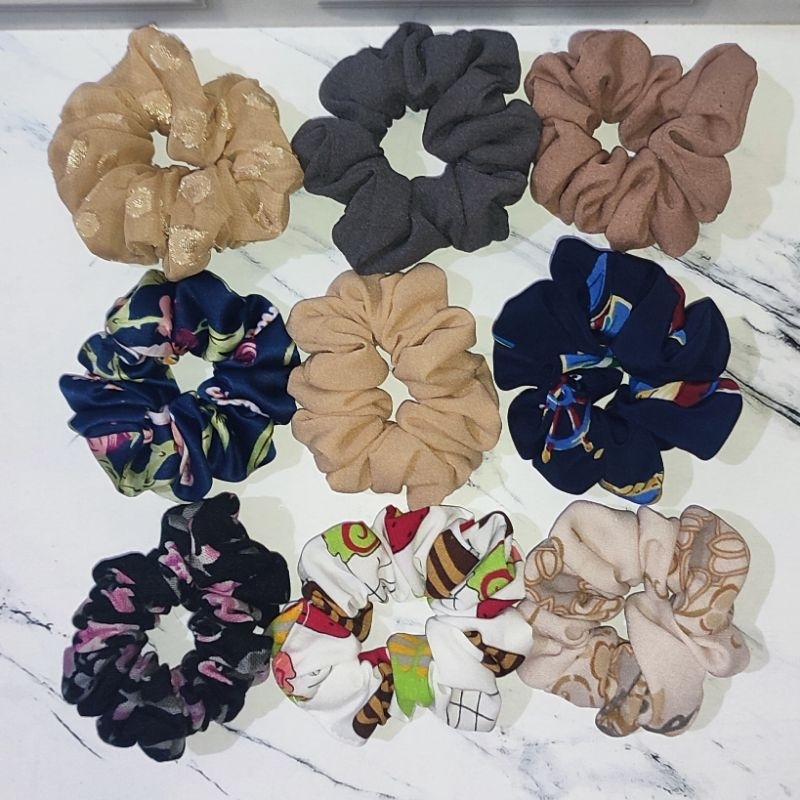 HALIDA Scrunchies Aesthetic Ukuran S | Ikat Rambut Lucu | Ikat Rambut Anti Pusing