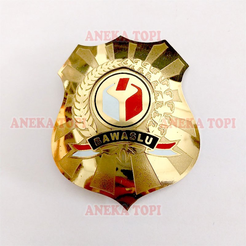 Lencana Bawaslu Model Perisai Pin Logo Bawaslu Model Perisai Besar - Aneka Topi