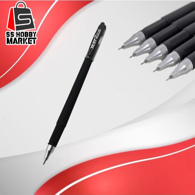 

Ballpoint pukpen Pena Polos Gel Hitam Pulpen Sekolah Kantor Import