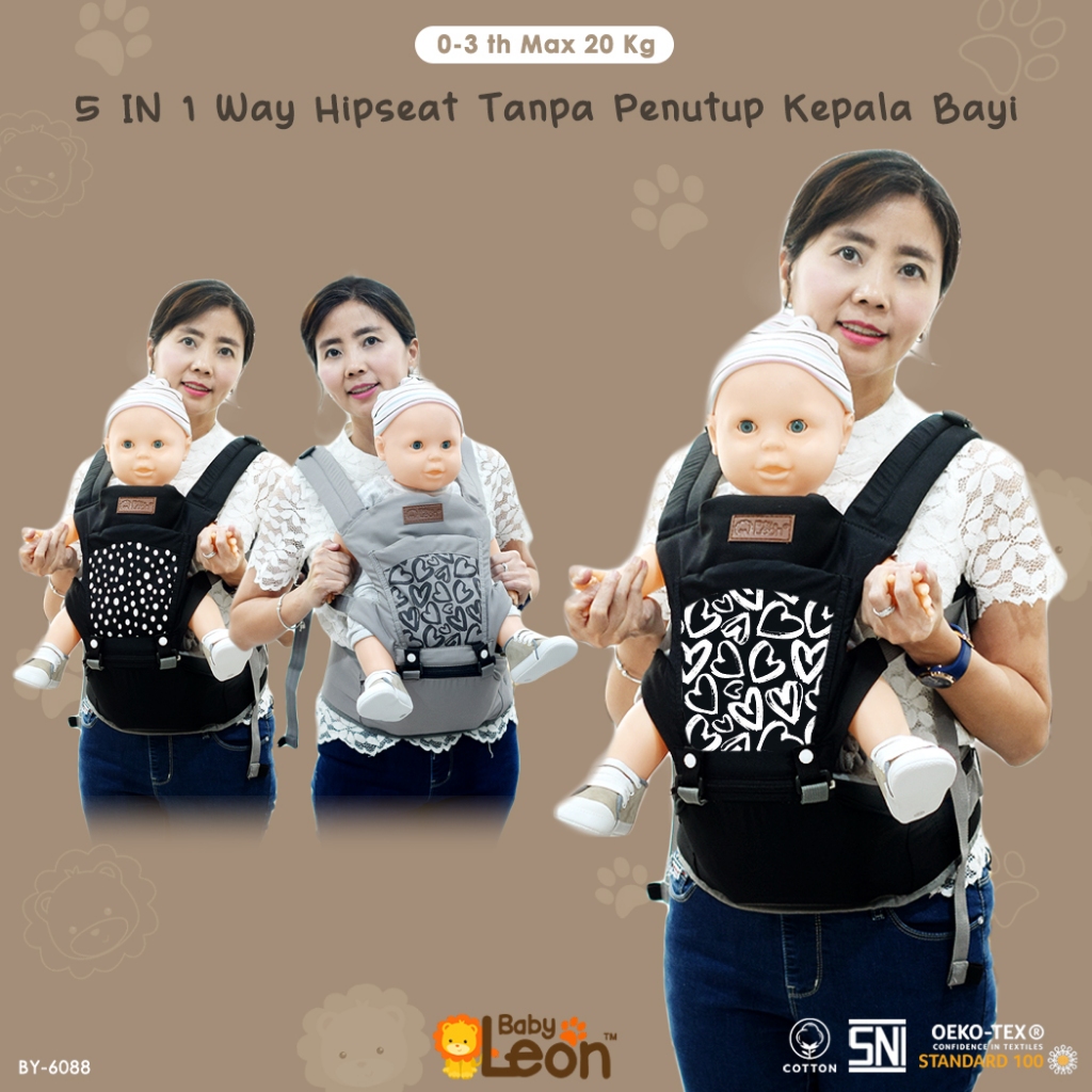 BABYLEON Gendongan Bayi 0-3Th Gendongan Hipseat Bayi Tanpa Topi BY-6088 Gendongan Bayi Depan Hipseat