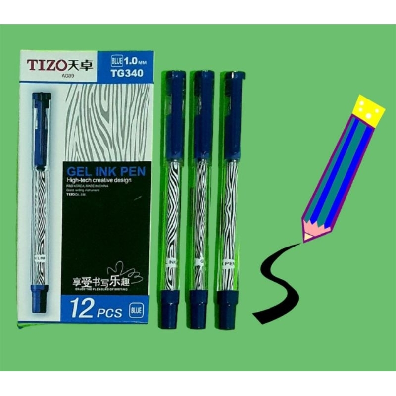 

Tizo Pen gel Biru | Pulpen gel Biru| Ballpen gel Biru | Ballpoin gel liner Tg-340 isi 12 pcs Bestseller
