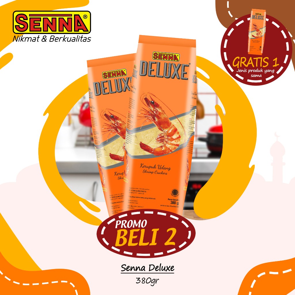 

Kerupuk Senna Deluxe Udang 380g PROMO BELI 2 GRATIS 1