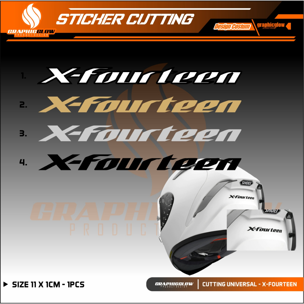STICKER STIKER LOGO HELM SHOEI X14 X-FOURTEEN PREMIUM QUALITY