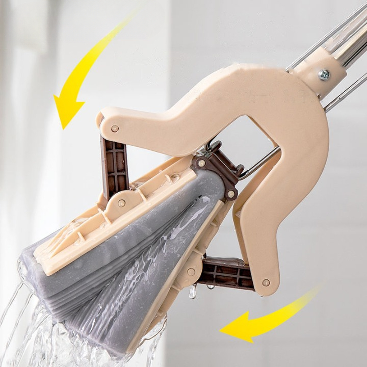 DTG Alat Pel Pengering Lantai Otomatis Magic Mop Spons 28cm Pel Lantai Karet Peras Otomatis Praktis