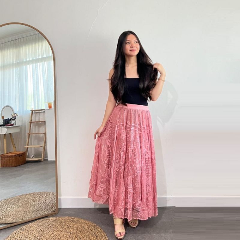 Rok Brukat Vanessa / Rok wanita / Rok Dewasa / Rok Burkat Dewasa / Fashion Wanita / Pakaian Wanita