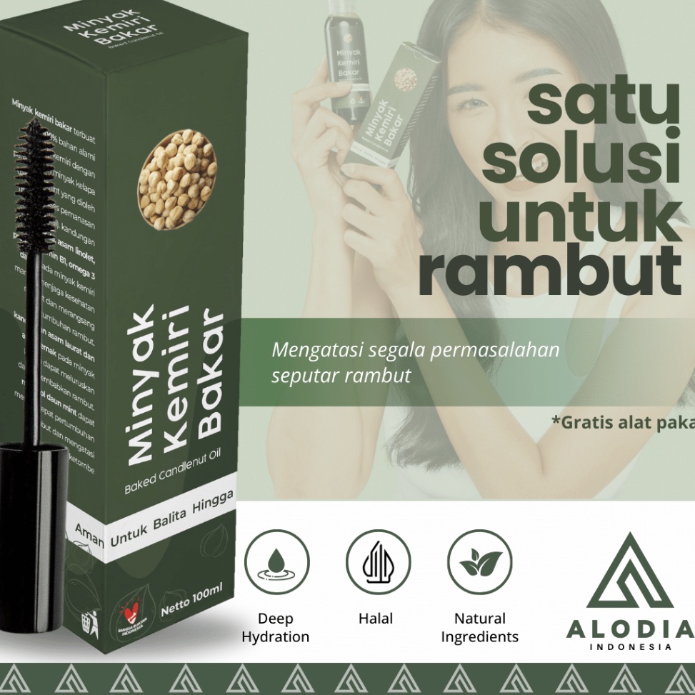 Minyak Kemiri Bakar Original 1 Asli  Penumbuh Rambut Jambang Alis Kumis Brewok  Untuk Rambut Botak R