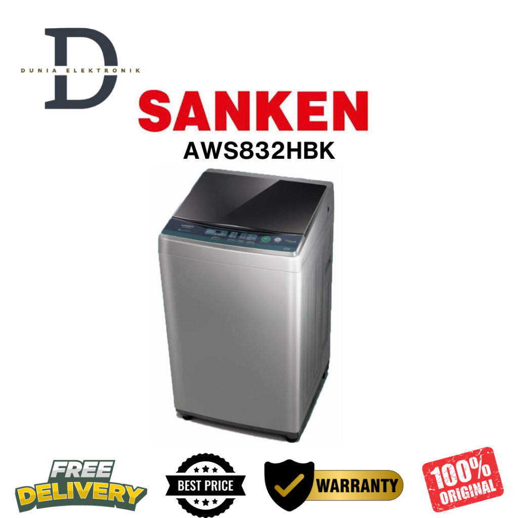 MESIN CUCI 1 TABUNG SANKEN 8KG - AWS832 - GRATIS KIRIM