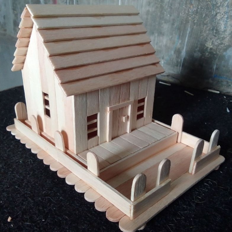 KODE V12C kerajinan stik es krim prakarya miniatur rumah stik es krim