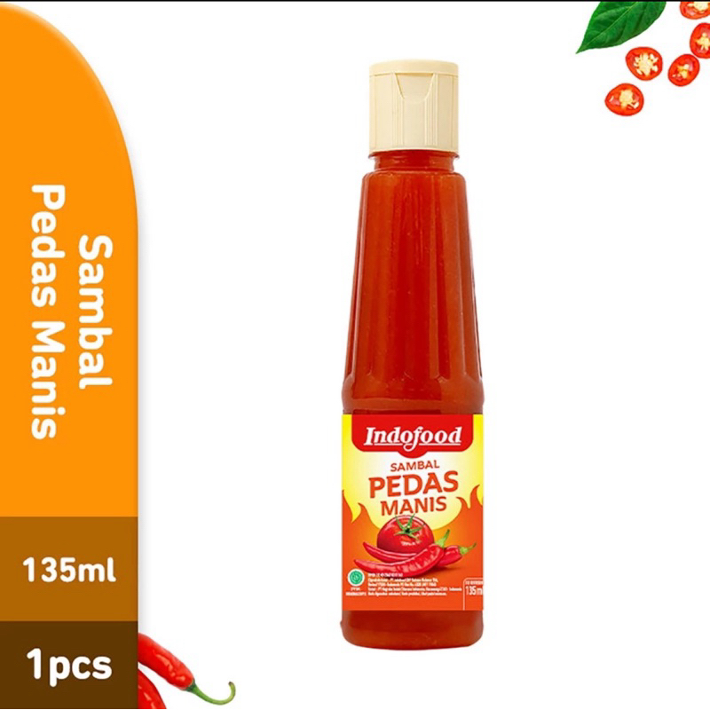 

Indofood Sambal Extra Pedas 135 ml/Sambal Indofood sambal extra pedas 135 ml bonus sendok