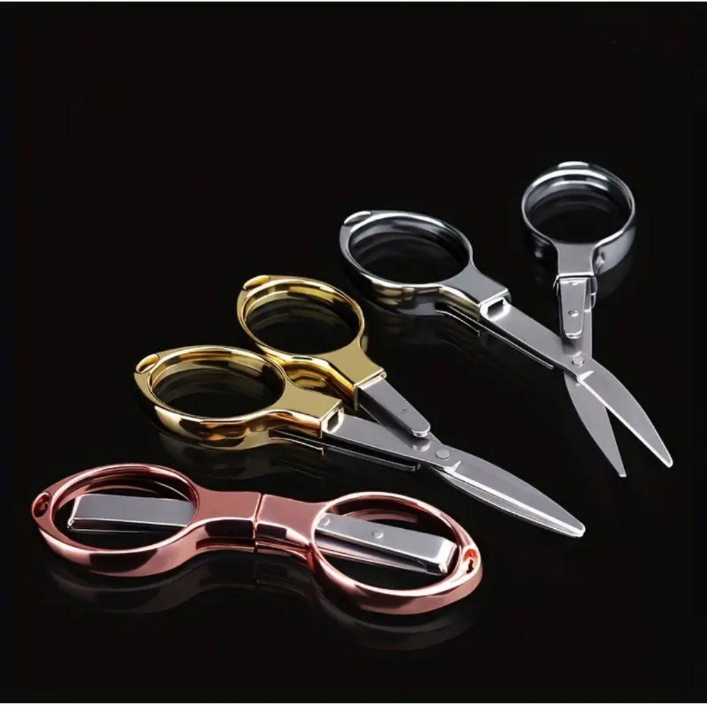 

Gunting Lipat Travel Portable Rose Gold Bahan Stainless Steel Gunting Travel Folding Scissors Gunting Mini Lipat Model Kacamata