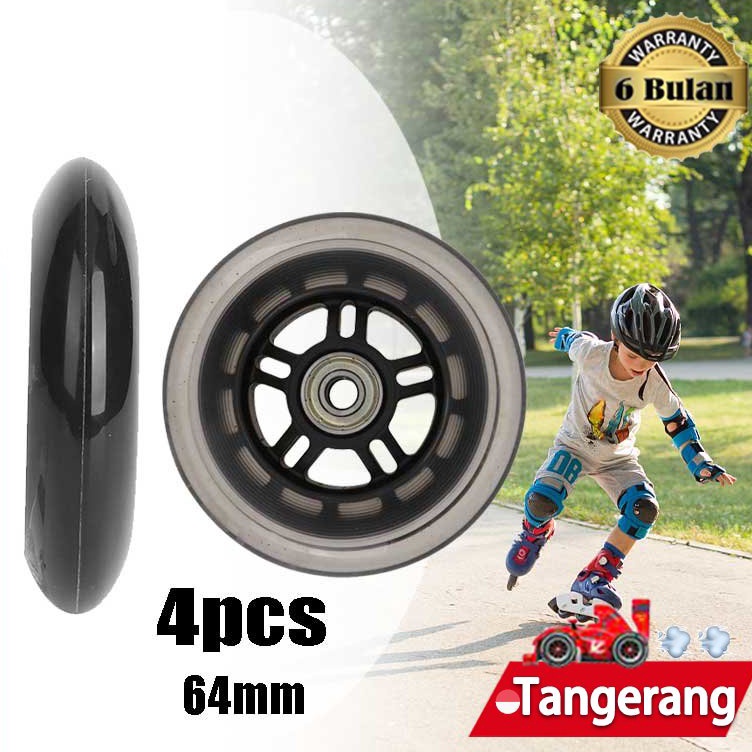 4pcsSet Roda Sepatu Roda Ban Wheels 64mm Roda Inline Skate  Inline Roda Inline Multifungsi KaretRoda