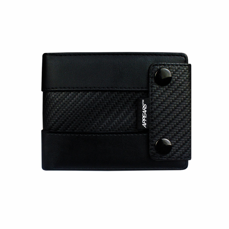 Ekstra Appearstm  Button X Carbon Black  Wallet  Dompet  Dompet Lipat  Dompet Pria Wanita