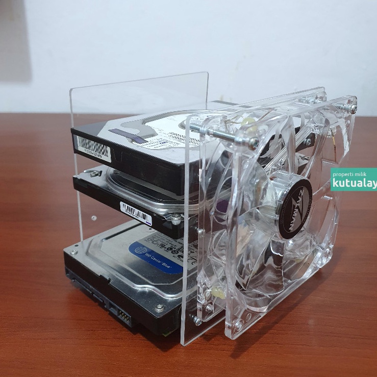 Stand Hardisk 35 4 Susun Akrilik  Tempat Fan Rak HDD Komputer PC Docking Bracket x A3N6