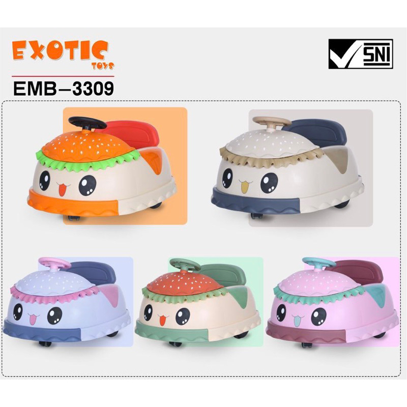 Mobil Aki Anak EXOTIC EMB-3309 (BURGER) Mobil Remote Kendaraan Mainan Cas Car