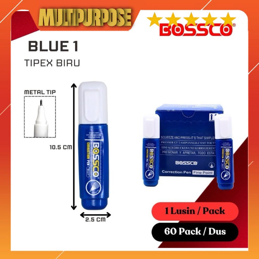 

TIP EX BOSSCO BOTOL BIRU / TIP EX CAIR