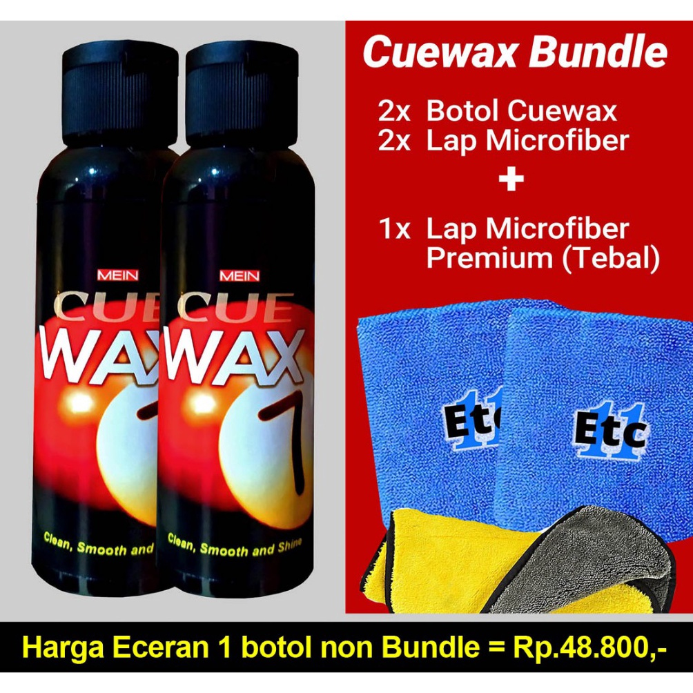 CueWax 7  Billiard Cue Wax  Pembersih SANITIZER Pelicin Pengkilat Stick Shaft Ferrule Butt Billiard 