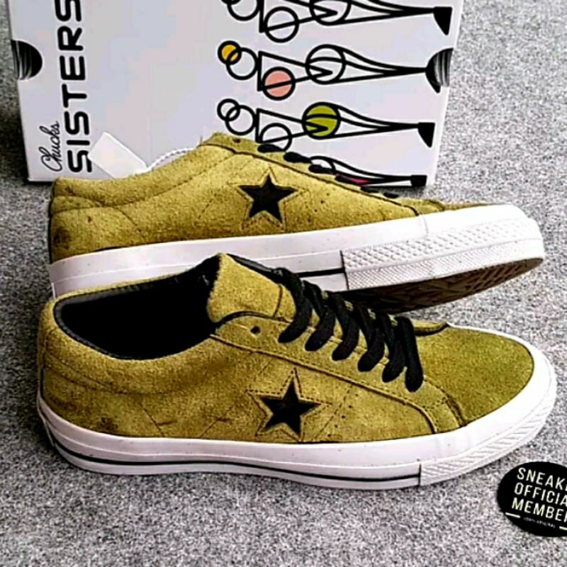 Sepatu Converse All Star OX One Star Classic Green Suede Original BNIB