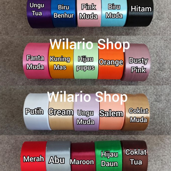 

Terbatas 1 ROLL Pita Satin 5 Cm Pita Satin 2 Inch Pita saten 5 cm