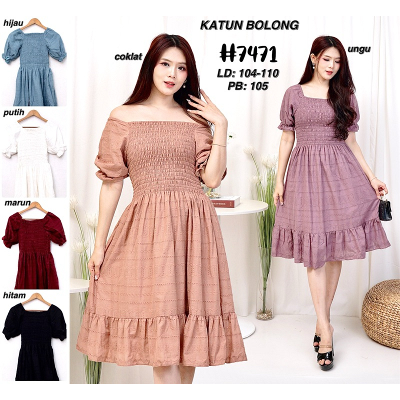 DRESS KATUN BANGKOK / DRESS KATUN BOLONG (7471)
