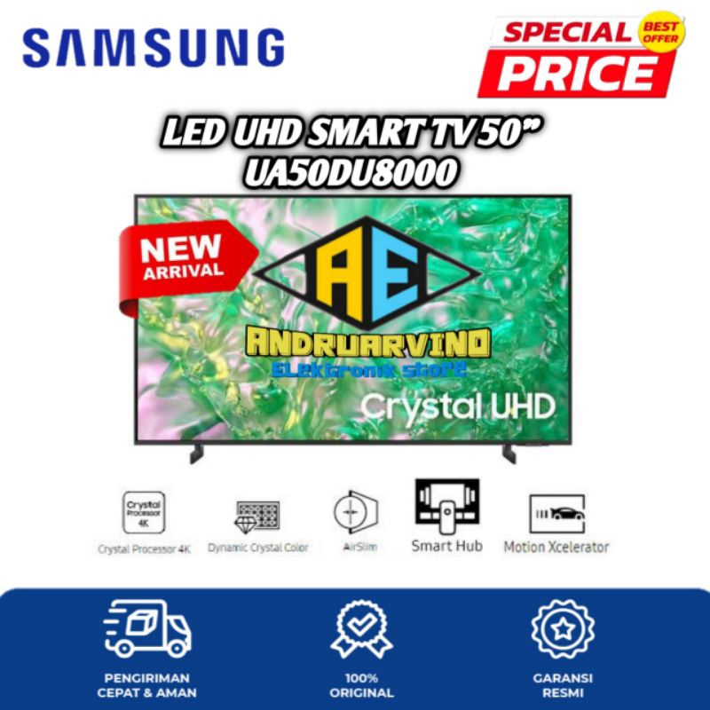 SAMSUNG UHD SMART TV 50 INCH UA50DU8000 UHD 4K SMART TV GARANSI RESMI