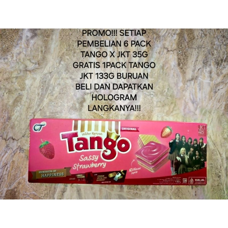 

Tango Wafer X JKT48 Special Edition 35G isi 10pcs +free 3pcs " PROMO!!! BELI 6 PACK GRATIS 1 PACK TANGO X JKT 133G DAN DAPATKAN PHOTOCARD HOLOGRAM DIDALAMNYA!!!