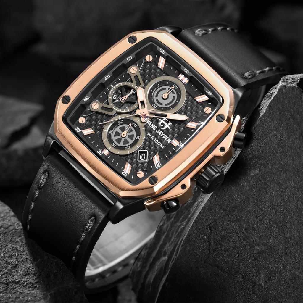 Jam tangan pria dewasa original asli 100% Jam pria keren ori EVANS JAYDEN 9580 tali kulit