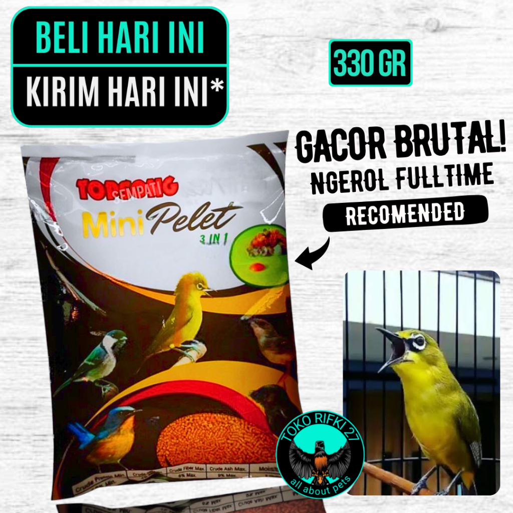 ￼Pakan Burung Pleci Ciblek Topsong Top Song 3 In 1 Formula Voer Pur Mini Pellet Makanan Kacer Anis M