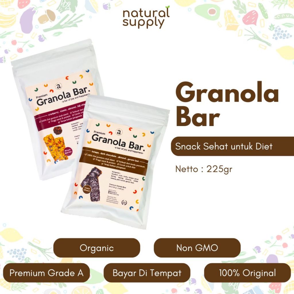 

Granola Bar Cemilan Diet Sehat Snack Ibu Hamil Anak Sarapan