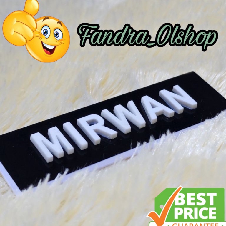 

KODE F1Z6 Papan Nama Timbul 3D Name Tag Timbul 3D Akrilik Dove MAX 1 HURUF Kualitas Terbaik