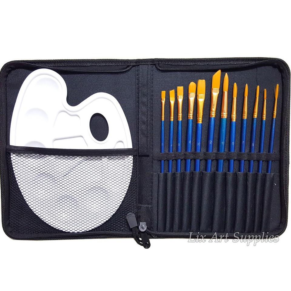 

KODE M8V8 Joyko Kuas Lukis Set 12 Palet Storage Bag Art Brush Set 12