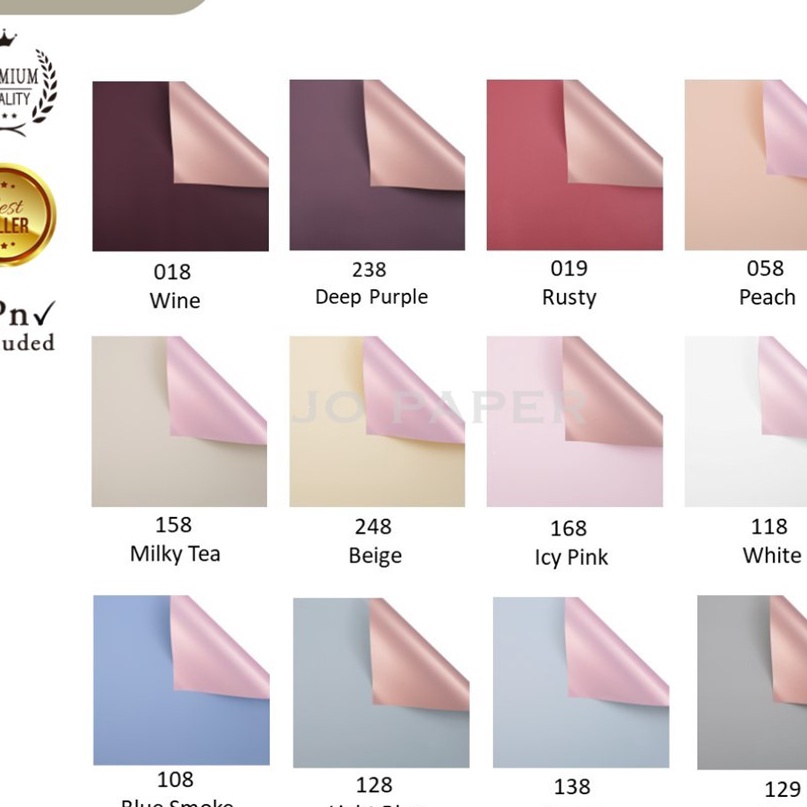 

Eksklusif 2 LEMBAR Flower Wrapping Paper Bi Color Rose Gold Cellophane Kertas Bunga Korea