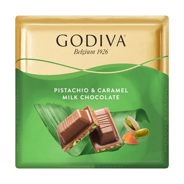 

[ READY STOCK ] Godiva Signature Pistachio & Caramel Milk Chocolate Square 60g (Made in EU)