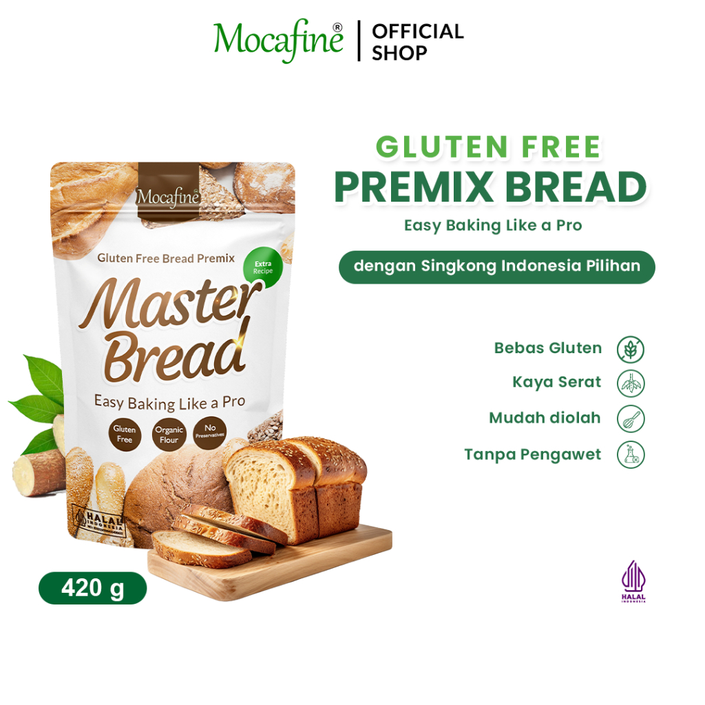 

MASTER BREAD Premix Bread Flour Mocafine - Bebas Gluten - 420 gram